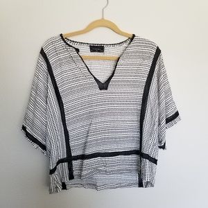 Dress Forum LA Black and White striped Top SZ L